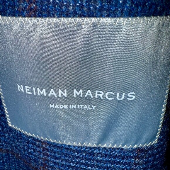 Loro Piana Neiman Marcus IT 50R NEW Mens Navy Plaid Dream Coat 100% Wool RT1995$ - Picture 6 of 14